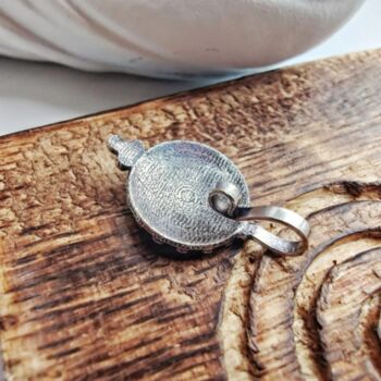 Oxidized Round Wide Simple Nose Pin, 5 of 5