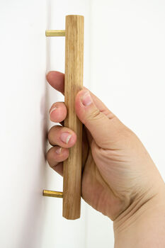 Geometric Oak Door And Drawer Handles, 4 of 7