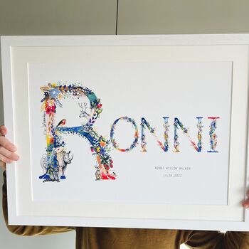 Personalised Bright Nature Name Print, 4 of 11