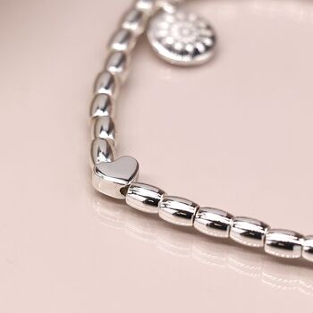 Puff Heart Bracelet With Heart Charm, 3 of 6