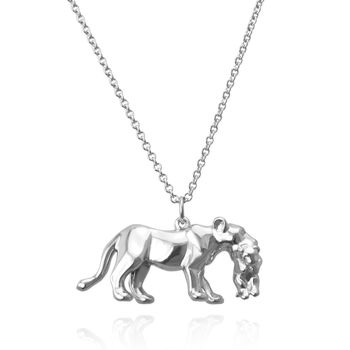 Personalised Lioness Mother And Baby Necklace, 9 of 11