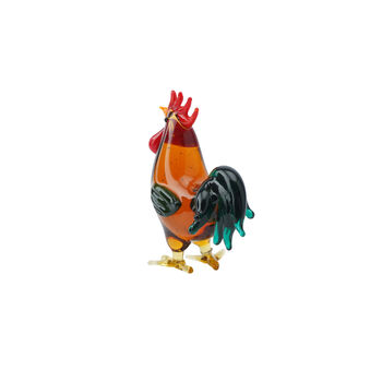 Artisan Glass Brown Cockerel Ornament | Gift Boxed | Decoration | Collectable | Gift For Home, 4 of 4