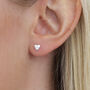 18ct Gold Plated Or Sterling Silver Heart Stud Earrings, thumbnail 2 of 4