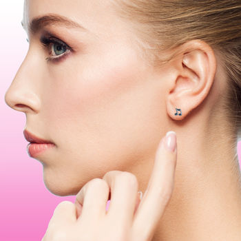 Sterling Silver Musical Note Stud Earrings, 3 of 12