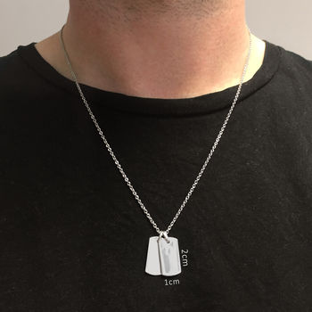 Personalised Silver Double Mini Dog Tag Necklace, 3 of 9