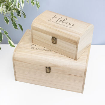 Personalised Kids Special Message Wooden Keepsake Chest, 2 of 7