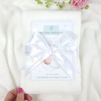 Organic Cotton And Bamboo Muslin Swaddle Blanket, 3 of 7