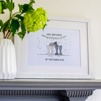 Personalised Wedding Welly Boot Family Print, 2 of 8
