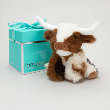 Mini Texas Highland Cow Soft Toy, Pop Up Gift Box, 6 of 11