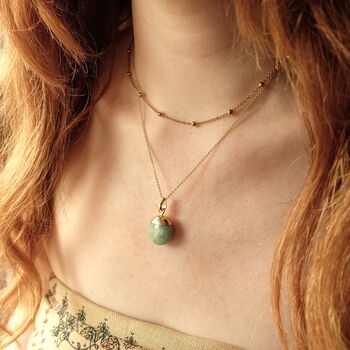 Aquamarine Tumbled Gemstone Necklace, 2 of 4
